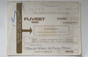 Comprovante do pagamento da inscrição de Mônica Gazoni na FUVEST